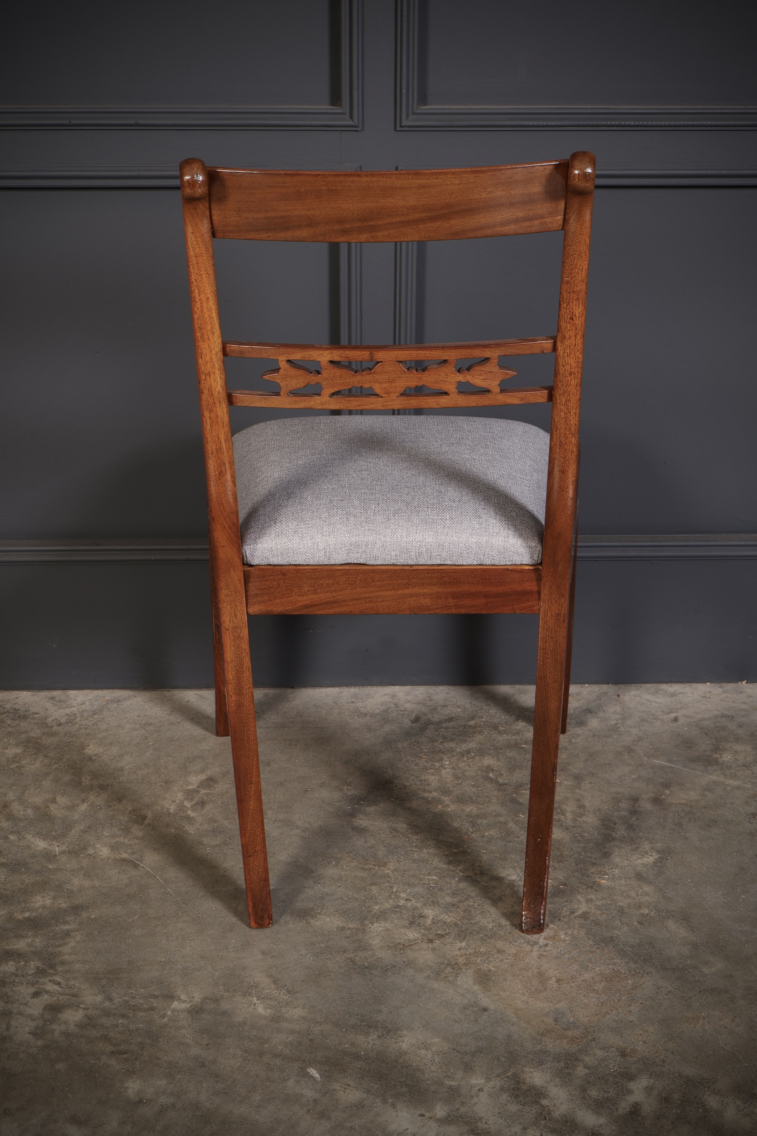 Set of 14 Regency Mahogany Bar Back Dining Chairs - Image 14